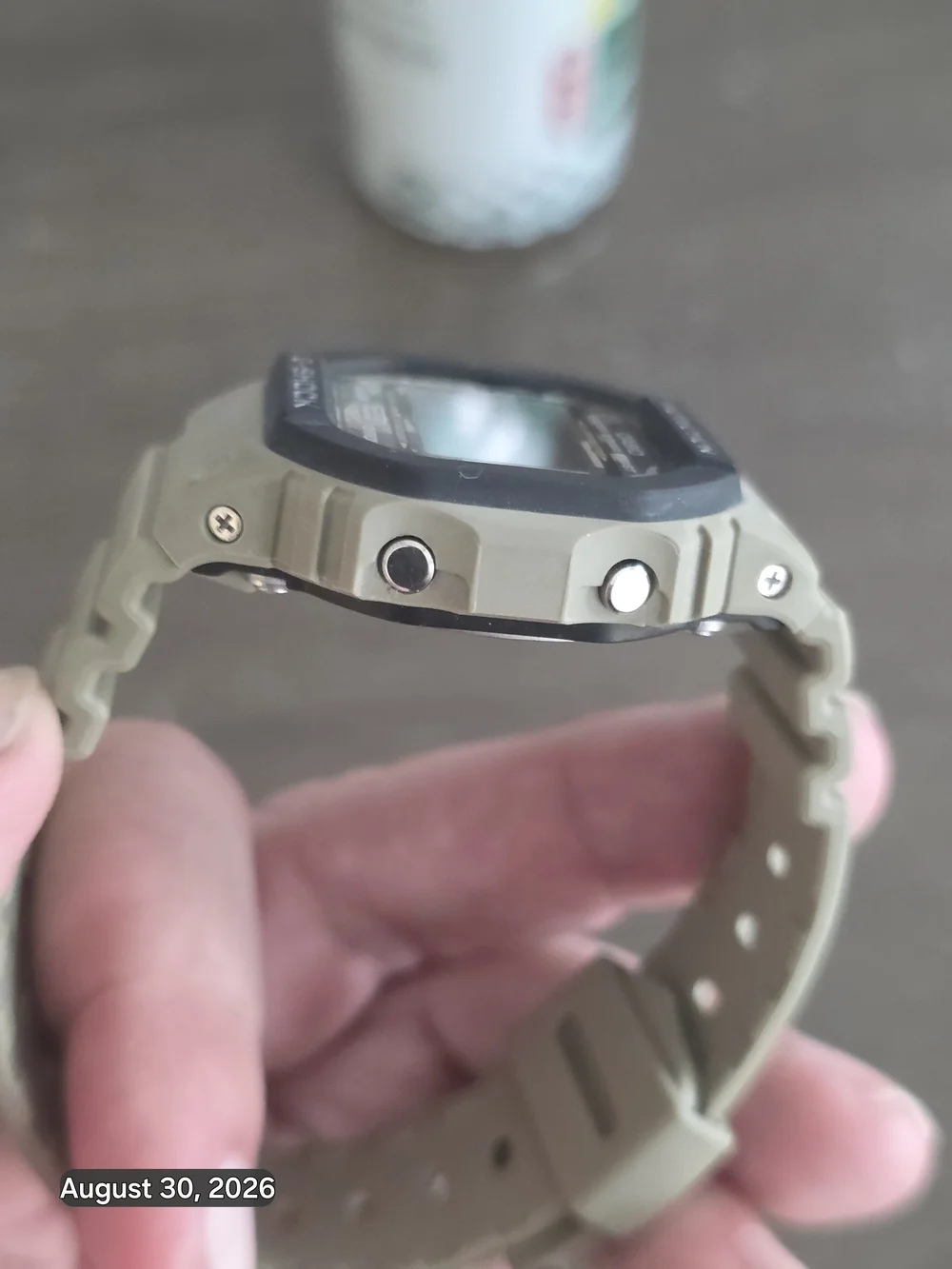 G-Shock Digital Watch in Beige and Black